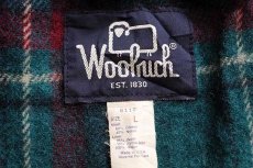 画像4: 80s USA製 Woolrichウールリッチ タータンチェック ウールライナー マウンテンパーカー 紺 L (4)