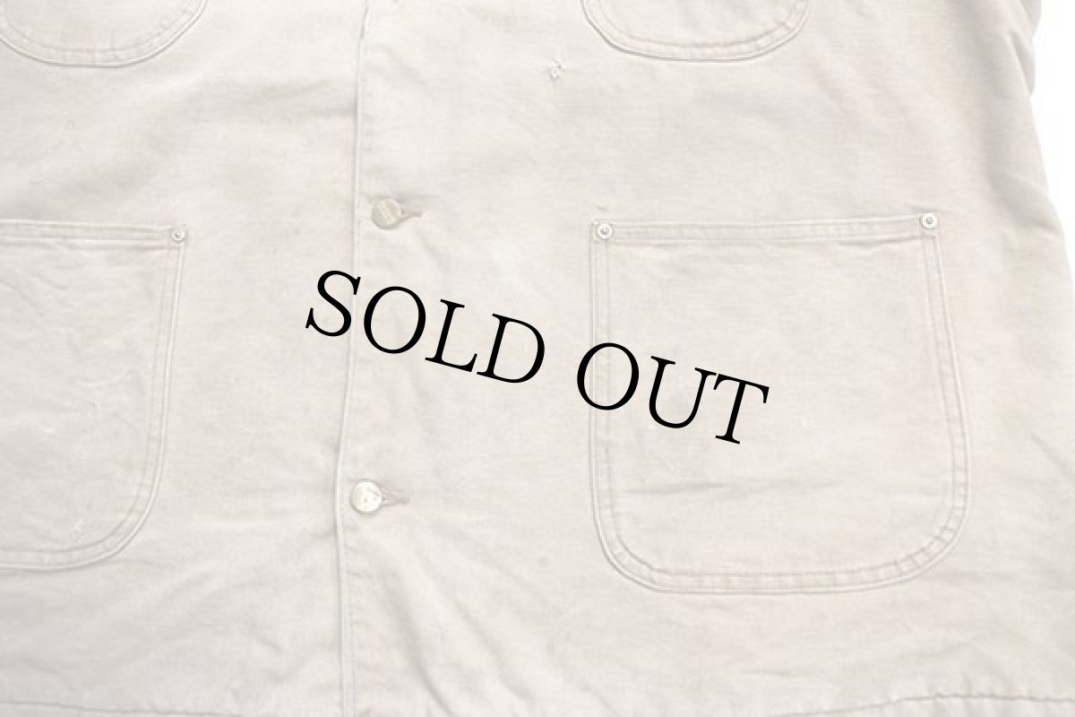 画像7: 70s USA製 carharttカーハート ブランケットライナー ダック地 チョアコート カバーオール ボロ 茶 フェード 54L★特大 (7)