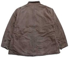画像2: 00s USA製 carharttカーハート ブランケットライナー ダック地 チョアコート カバーオール 焦げ茶 3XL★特大 (2)