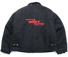 画像2: メキシコ製 carharttカーハート miller TRUCK LINES 刺繍 キルティングライナー ダック地 トラディショナルジャケット 黒 2XL★特大 (2)