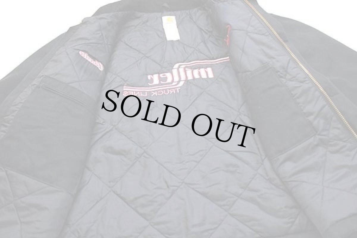 画像5: メキシコ製 carharttカーハート miller TRUCK LINES 刺繍 キルティングライナー ダック地 トラディショナルジャケット 黒 2XL★特大 (5)