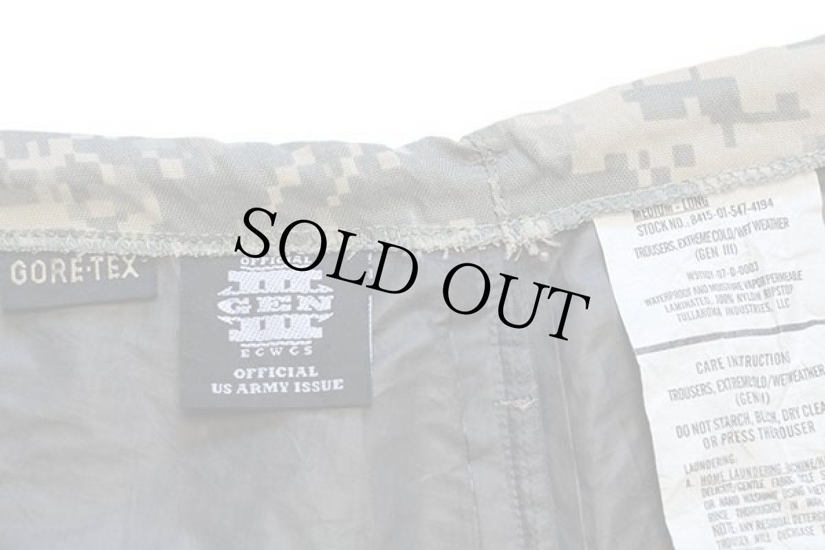 画像6: 00s 米軍 U.S.ARMY ECWCS GEN3 LEVEL6 UCP デジタルカモ GORE-TEXゴアテックス ナイロン オーバーパンツ M-L (6)