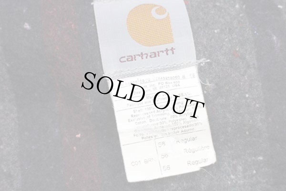 画像5: 00s USA製 carharttカーハート ブランケットライナー ダック地 チョアコート カバーオール 茶 フェード 56★特大 (5)