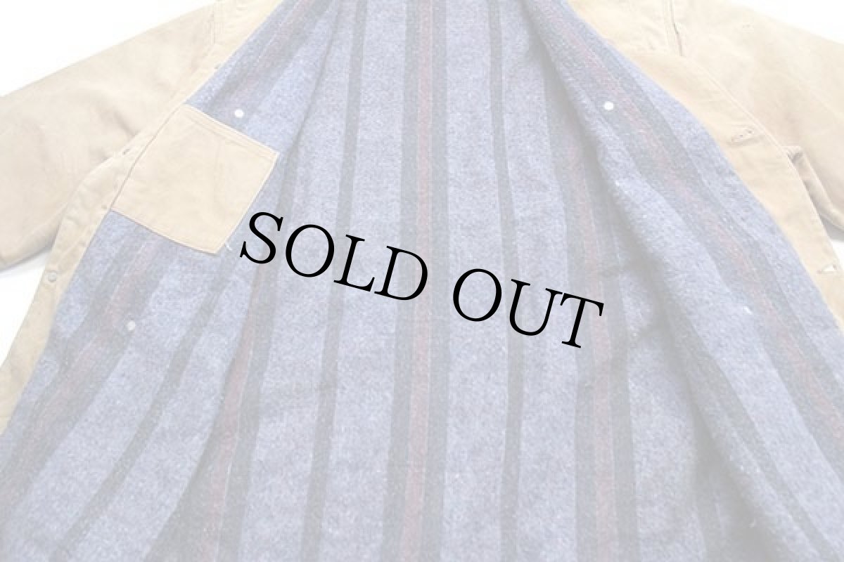 画像6: 70s USA製 carharttカーハート ブランケットライナー ダック地 チョアコート カバーオール ボロ 茶 フェード 54L★特大 (6)