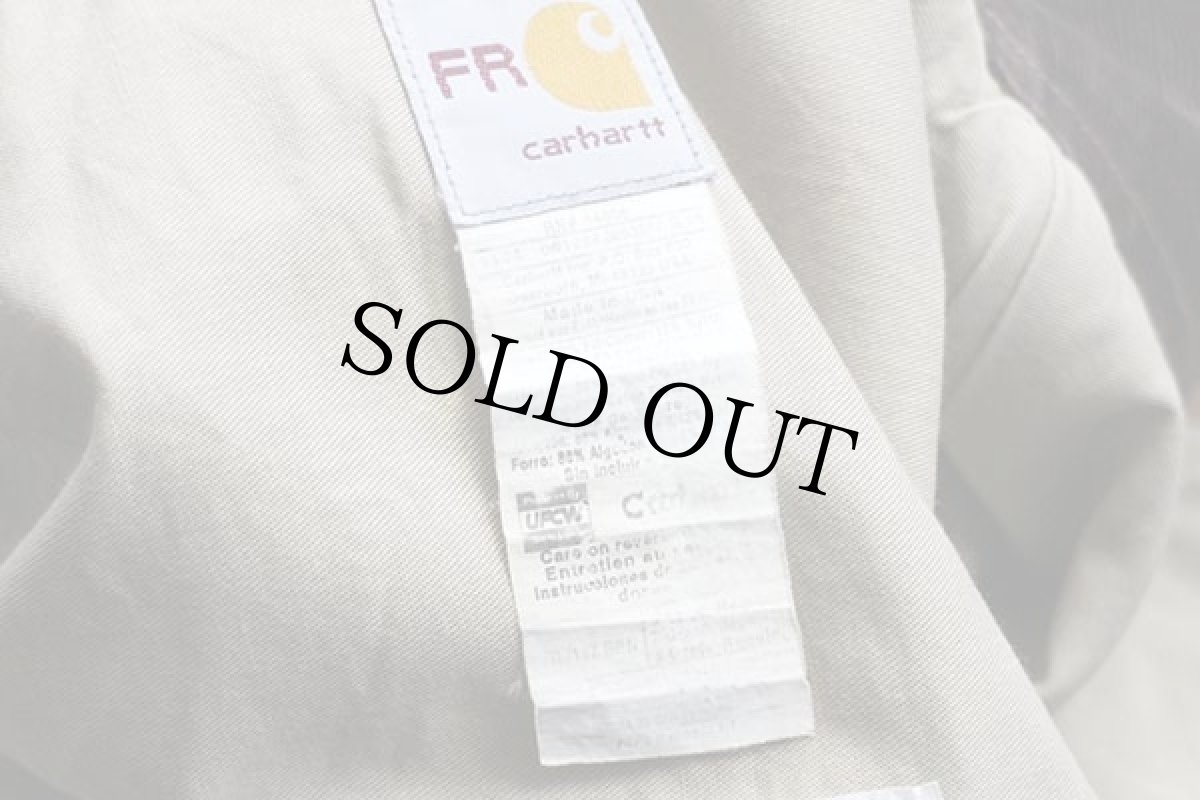 画像4: USA製 carharttカーハート TRU CHECK 刺繍 FR ダック地 ワークジャケット 茶 XL (4)