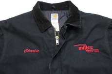 画像3: メキシコ製 carharttカーハート miller TRUCK LINES 刺繍 キルティングライナー ダック地 トラディショナルジャケット 黒 2XL★特大 (3)