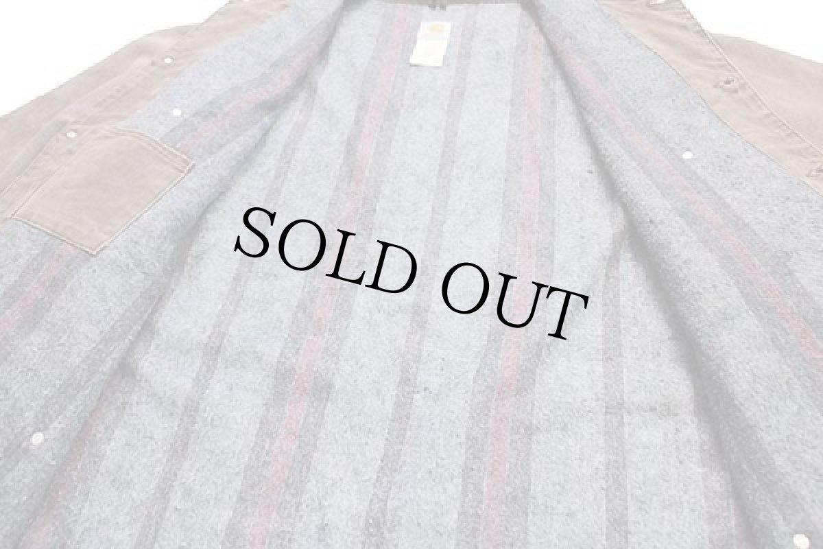 画像5: 00s USA製 carharttカーハート ブランケットライナー ダック地 チョアコート カバーオール 焦げ茶 3XL★特大 (5)