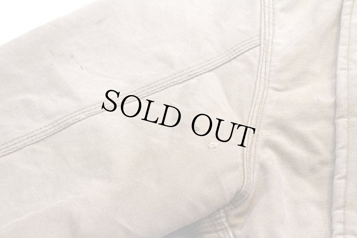 画像9: 70s USA製 carharttカーハート ブランケットライナー ダック地 チョアコート カバーオール ボロ 茶 フェード 54L★特大 (9)