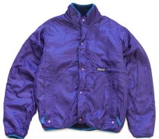 画像6: 90s USA製 patagoniaパタゴニア グリセード リバーシブル フリースジャケット 紺×紫 S (6)