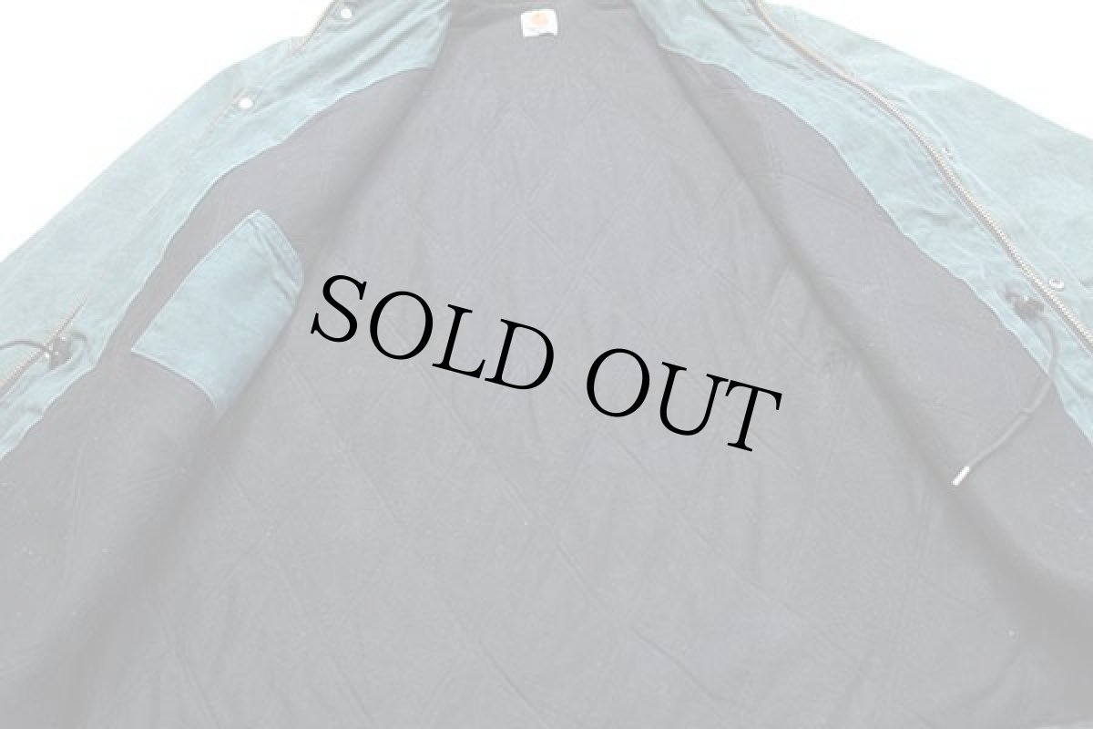 画像5: 90s carharttカーハート キルティングライナー サンドストーン ダック地 ランチコート 緑 (5)