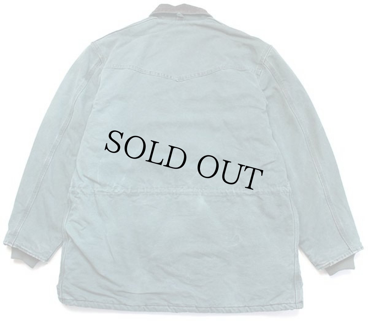 画像2: 90s carharttカーハート キルティングライナー サンドストーン ダック地 ランチコート 緑 (2)