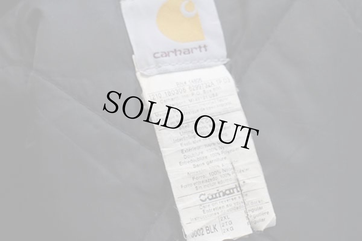 画像4: メキシコ製 carharttカーハート miller TRUCK LINES 刺繍 キルティングライナー ダック地 トラディショナルジャケット 黒 2XL★特大 (4)