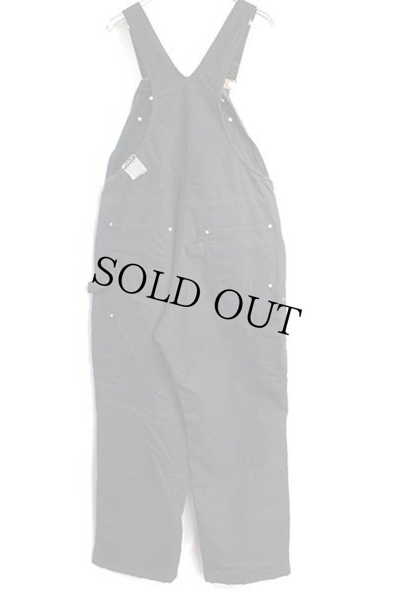 画像3: 00s メキシコ製 carharttカーハート キルティングライナー ダック地 ダブルニー オーバーオール 黒 w38 L32 (3)