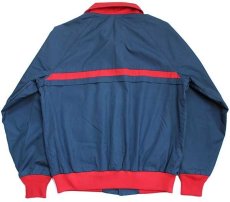 画像2: 70s USA製 Woolrichウールリッチ ツートン 切り替え スタンドカラー ジャケット 紺×赤 M (2)