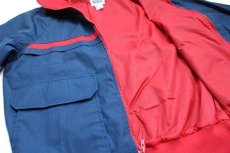 画像5: 70s USA製 Woolrichウールリッチ ツートン 切り替え スタンドカラー ジャケット 紺×赤 M (5)