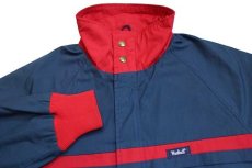 画像3: 70s USA製 Woolrichウールリッチ ツートン 切り替え スタンドカラー ジャケット 紺×赤 M (3)