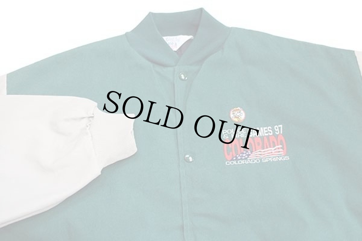 画像3: 80s USA製 WestArk POLICE&FIRE COLORADO刺繍 ツートン 切り替え キルティングライナー ジャケット 2XL★特大 (3)