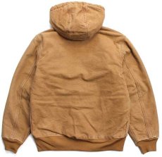 画像2: メキシコ製 carharttカーハート キルティングライナー ダック地 アクティブジャケット パーカー 茶 W-S (2)