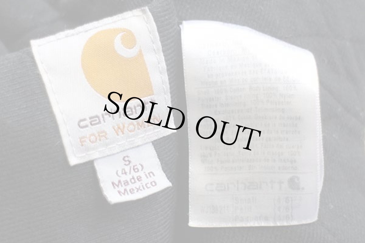 画像4: メキシコ製 carharttカーハート キルティングライナー ダック地 アクティブジャケット パーカー 茶 W-S (4)