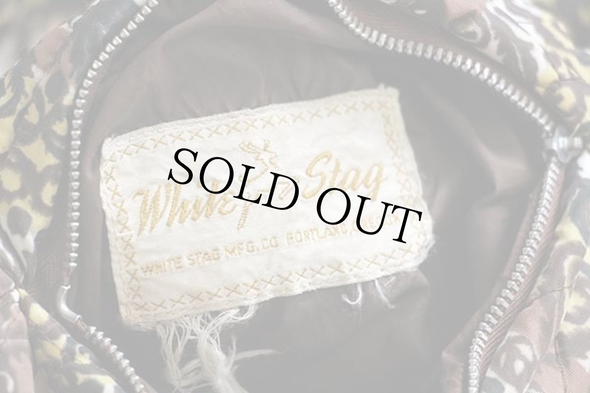 画像7: 60s White Stag 総柄×無地 リバーシブル ナイロン キルティングジャケット (7)