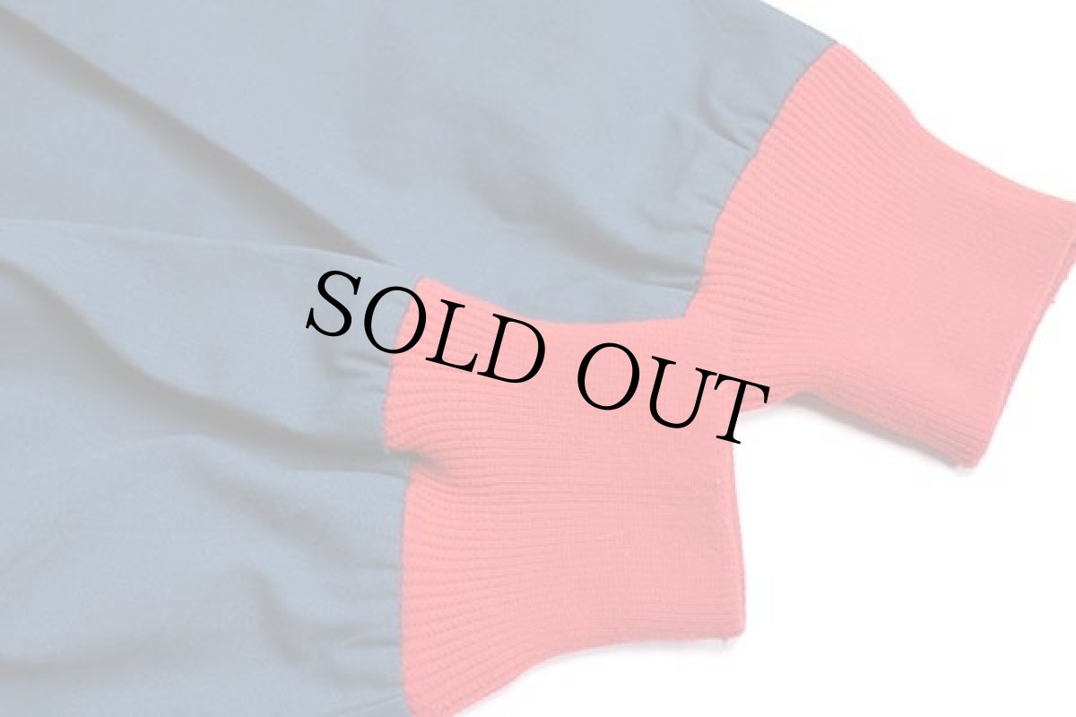 画像6: 70s USA製 Woolrichウールリッチ ツートン 切り替え スタンドカラー ジャケット 紺×赤 M (6)