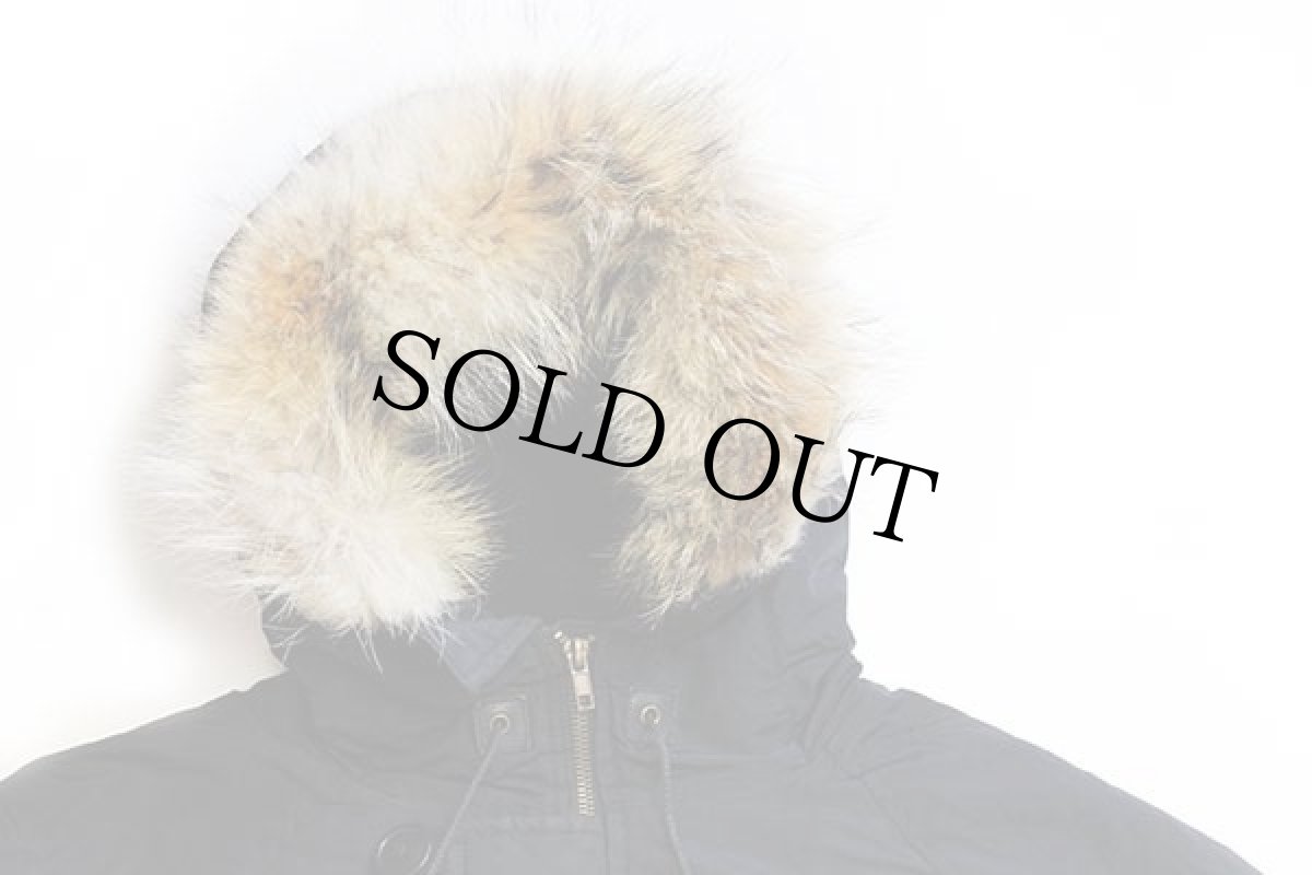 画像3: ラルフローレン N-3Bタイプ コヨーテファー フリースライナー ロング ダウンコート 黒 M (3)