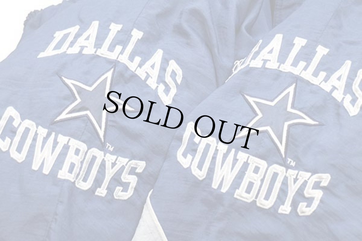 画像5: 90s STARTERスターター NFL DALLAS COWBOYS 刺繍&レタードパッチ付き キルティングライナー ナイロンパーカー 紺 XXXXL★特大 (5)