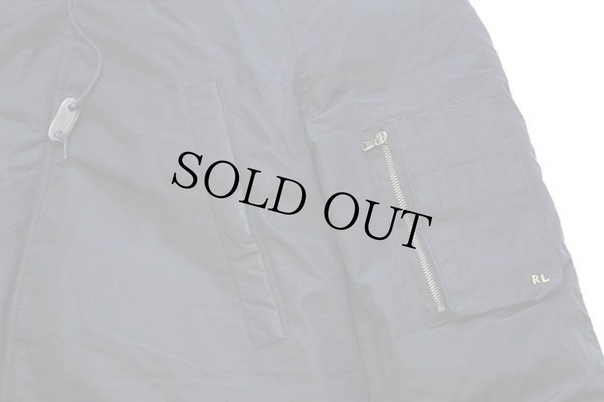 画像6: ラルフローレン N-3Bタイプ コヨーテファー フリースライナー ロング ダウンコート 黒 M (6)