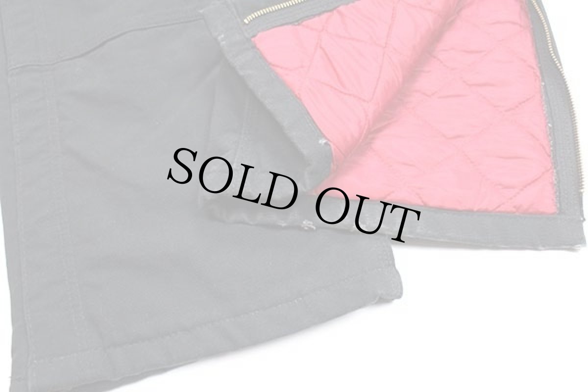 画像8: 00s メキシコ製 carharttカーハート キルティングライナー ダック地 ダブルニー オーバーオール 黒 w38 L32 (8)