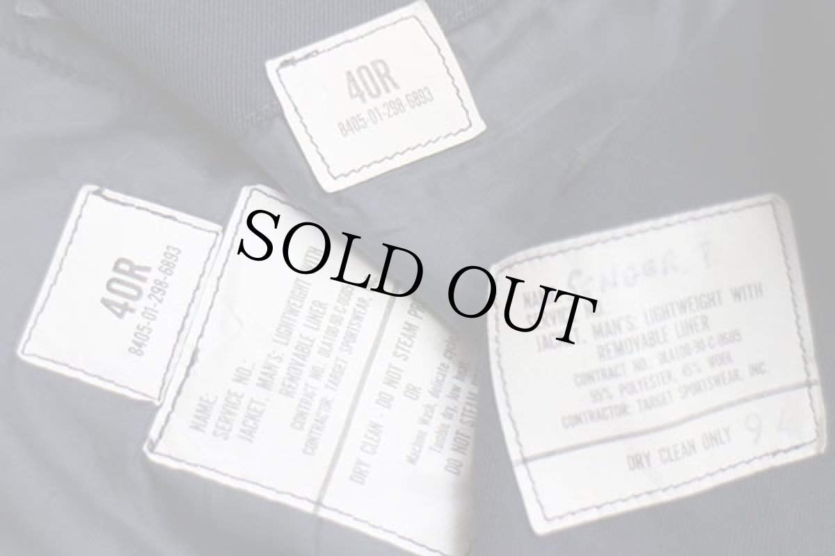 画像4: 90s 米軍 USAF チンスト付き 中綿入りライナー ライトウェイトジャケット 紺 40R (4)