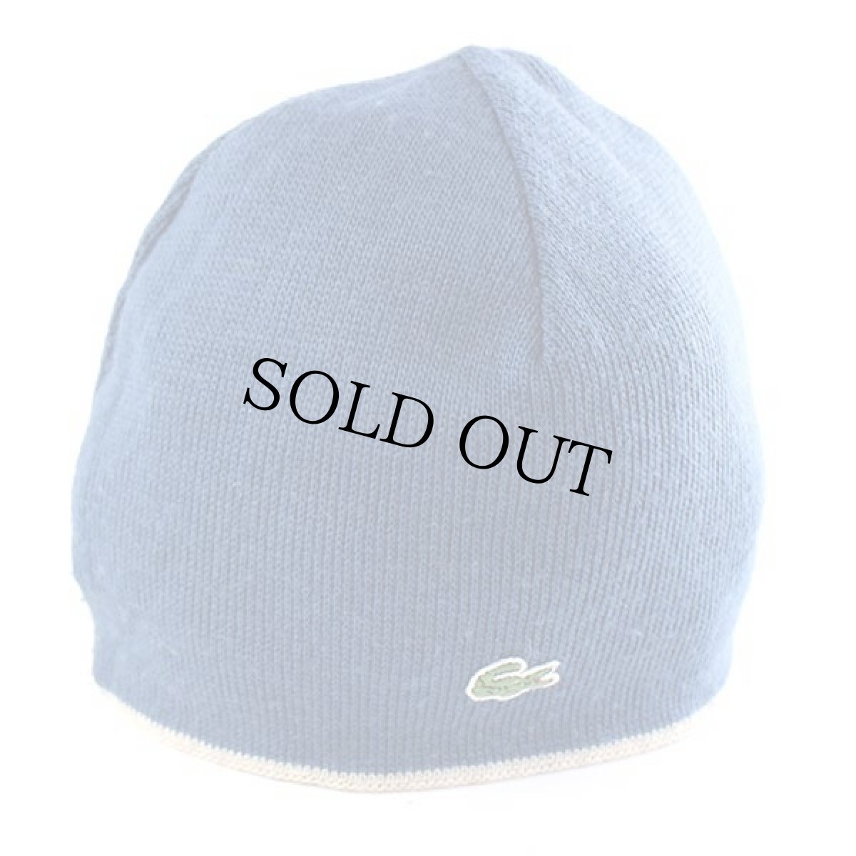 画像6: LACOSTEラコステ ワンポイント リバーシブル ビーニー ニットキャップ ベージュ×ブルー (6)