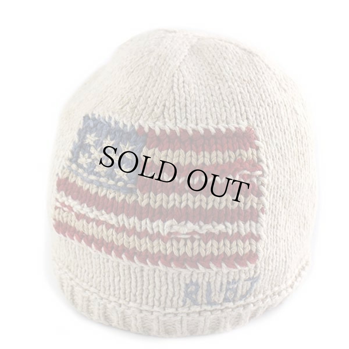 画像2: ポロ ラルフローレン 星条旗 フリースライナー ビーニー リネン×コットン×シルク ニットキャップ ベージュ キッズ (2)