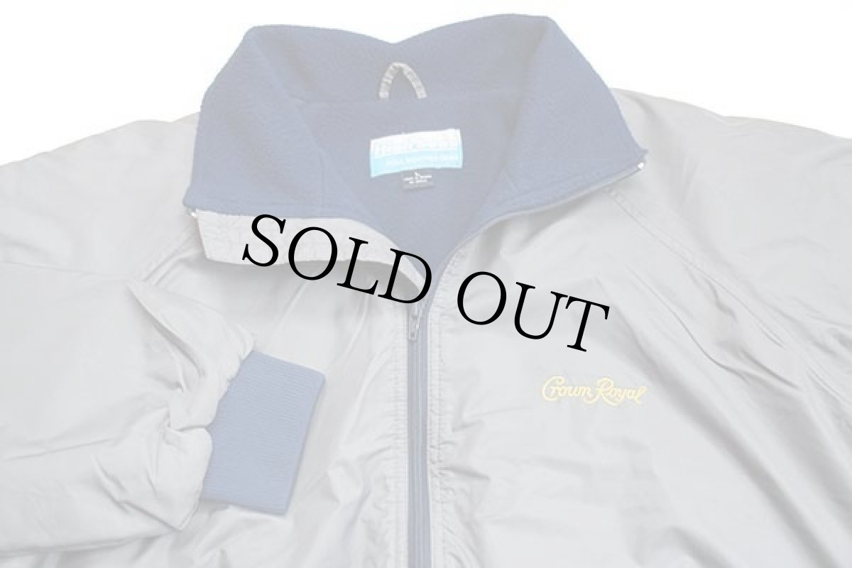 画像3: 80s High Seas Crown Royal刺繍 フリースライナー ナイロンジャケット グレー L (3)