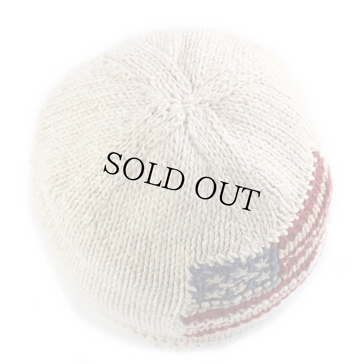 画像4: ポロ ラルフローレン 星条旗 フリースライナー ビーニー リネン×コットン×シルク ニットキャップ ベージュ キッズ (4)