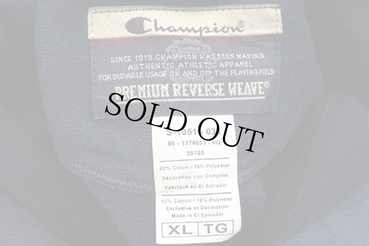 画像4: 00s Championチャンピオン PIUS X1 TRACK&FIELD ウイングフット リバースウィーブ スウェットパーカー 紺 XL (4)