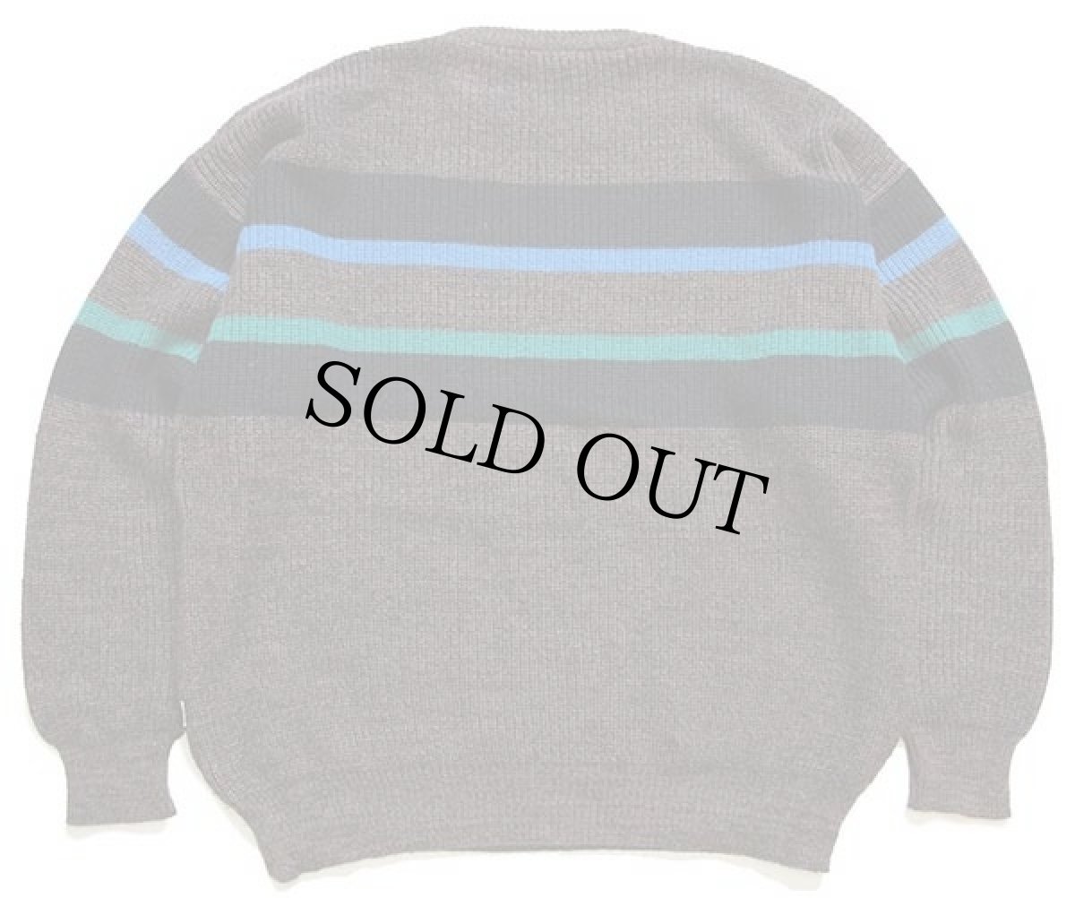 画像2: 80s イタリア製 Levi'sリーバイス ライン入り ローゲージ アクリル×ウール×モヘヤ×アルパカニット セーター 焦げ茶 XL★ユーロ (2)