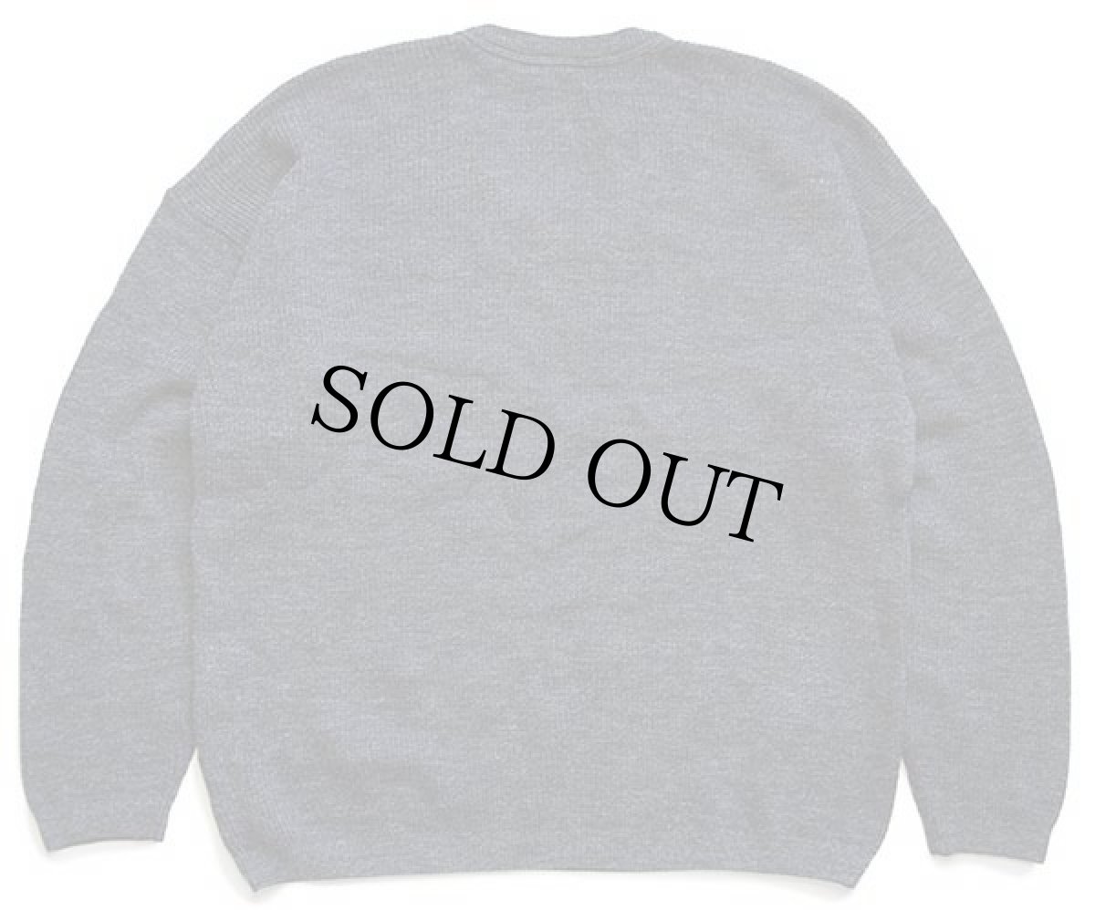 画像2: 80s LACOSTEラコステ ワンポイント Vネック ウール×アクリルニット セーター チャコールグレー 4 (2)