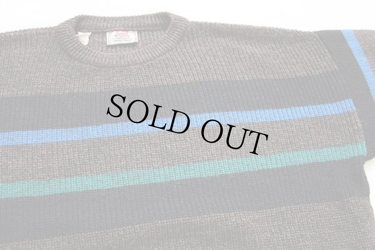 画像3: 80s イタリア製 Levi'sリーバイス ライン入り ローゲージ アクリル×ウール×モヘヤ×アルパカニット セーター 焦げ茶 XL★ユーロ (3)