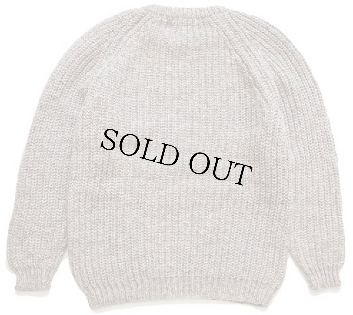 画像2: 80s Herdwick Tweed ローゲージ ウールニット セーター グレーベージュ L (2)