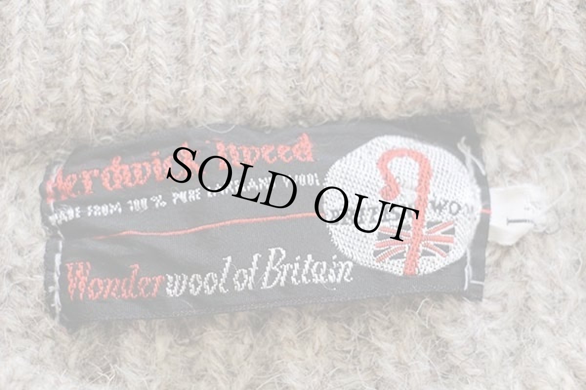 画像4: 80s Herdwick Tweed ローゲージ ウールニット セーター グレーベージュ L (4)