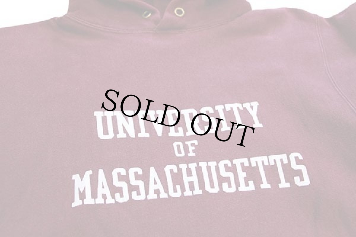 画像3: 90s USA製 Championチャンピオン UNIVERSITY OF MASSACHUSETTS リバースウィーブ スウェットパーカー バーガンディ XL (3)