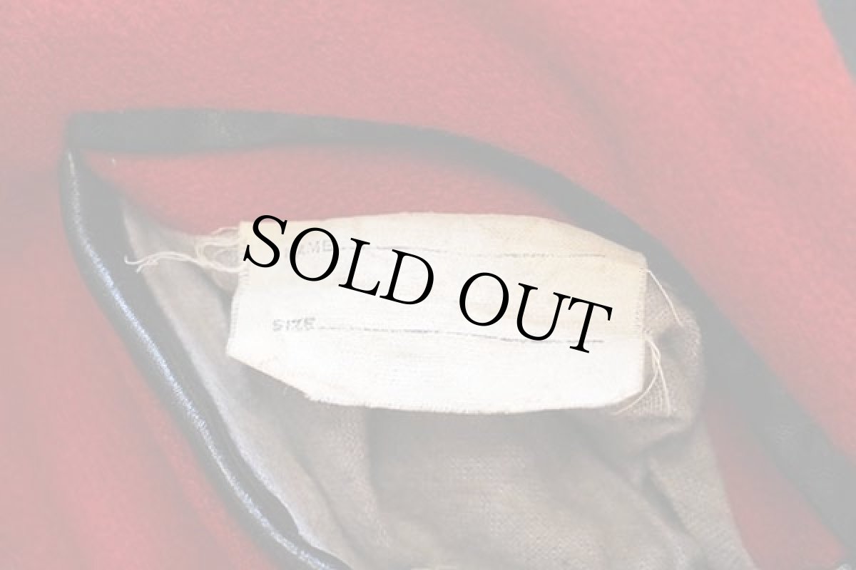 画像5: 60s USA製 DEERFOOT パッチ付き メルトン ウール 袖革スタジャン 赤×黒 42 (5)