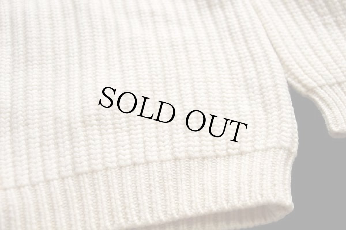 画像5: 80s 英国製 Sheepskin Warehouse 無地 ローゲージ ウールニット セーター ナチュラル (5)