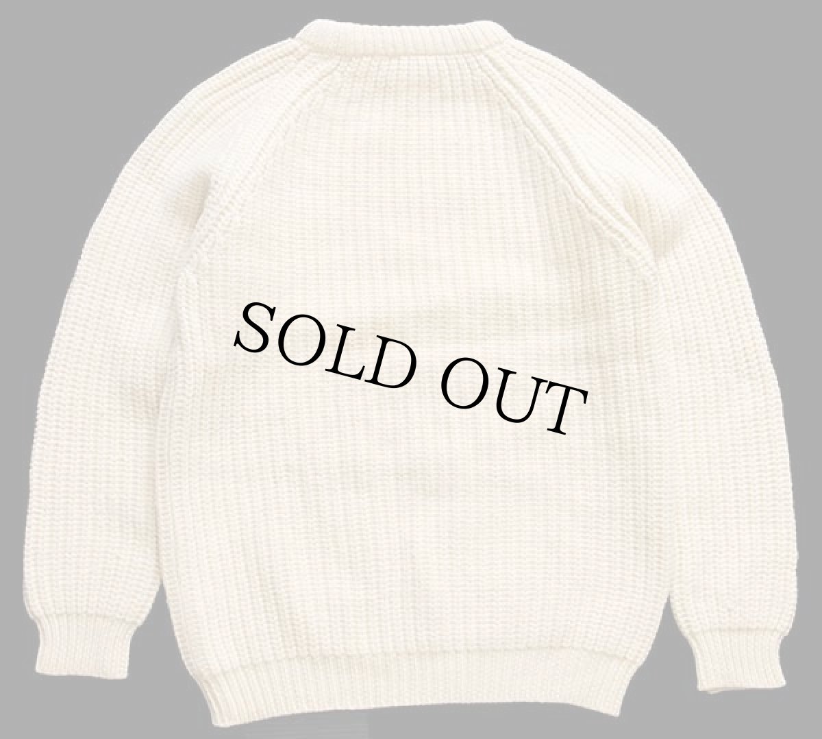 画像2: 80s 英国製 Sheepskin Warehouse 無地 ローゲージ ウールニット セーター ナチュラル (2)