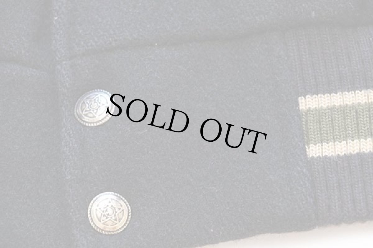 画像6: 90s カナダ製 SUMAC FritoLay刺繍 キルティングライナー メルトン ウール スエード 袖革スタジャン 黒×茶 L (6)