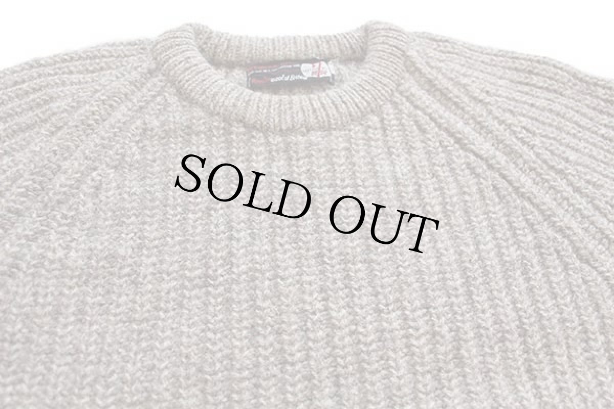 画像3: 80s Herdwick Tweed ローゲージ ウールニット セーター グレーベージュ L (3)