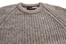 画像3: 80s Herdwick Tweed ローゲージ ウールニット セーター グレーベージュ L (3)