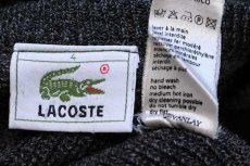 画像4: 80s LACOSTEラコステ ワンポイント Vネック ウール×アクリルニット セーター チャコールグレー 4 (4)