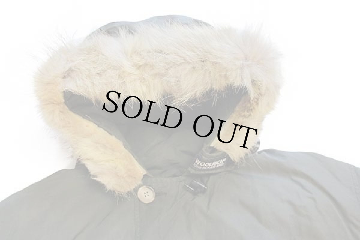 画像3: 00s USA製 WOOLRICH JOHN RICH&BROS ウールリッチ コヨーテファー アークティックパーカー ダウンコート オリーブ L★B B-9タイプ (3)