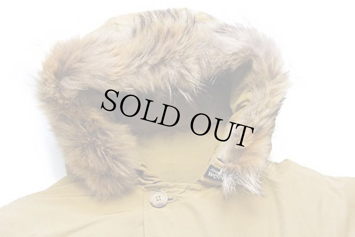 画像3: 00s USA製 WOOLRICH JOHN RICH&BROS ウールリッチ コヨーテファー アークティックパーカー ダウンコート カーキ 2XL★特大 B-9タイプ (3)